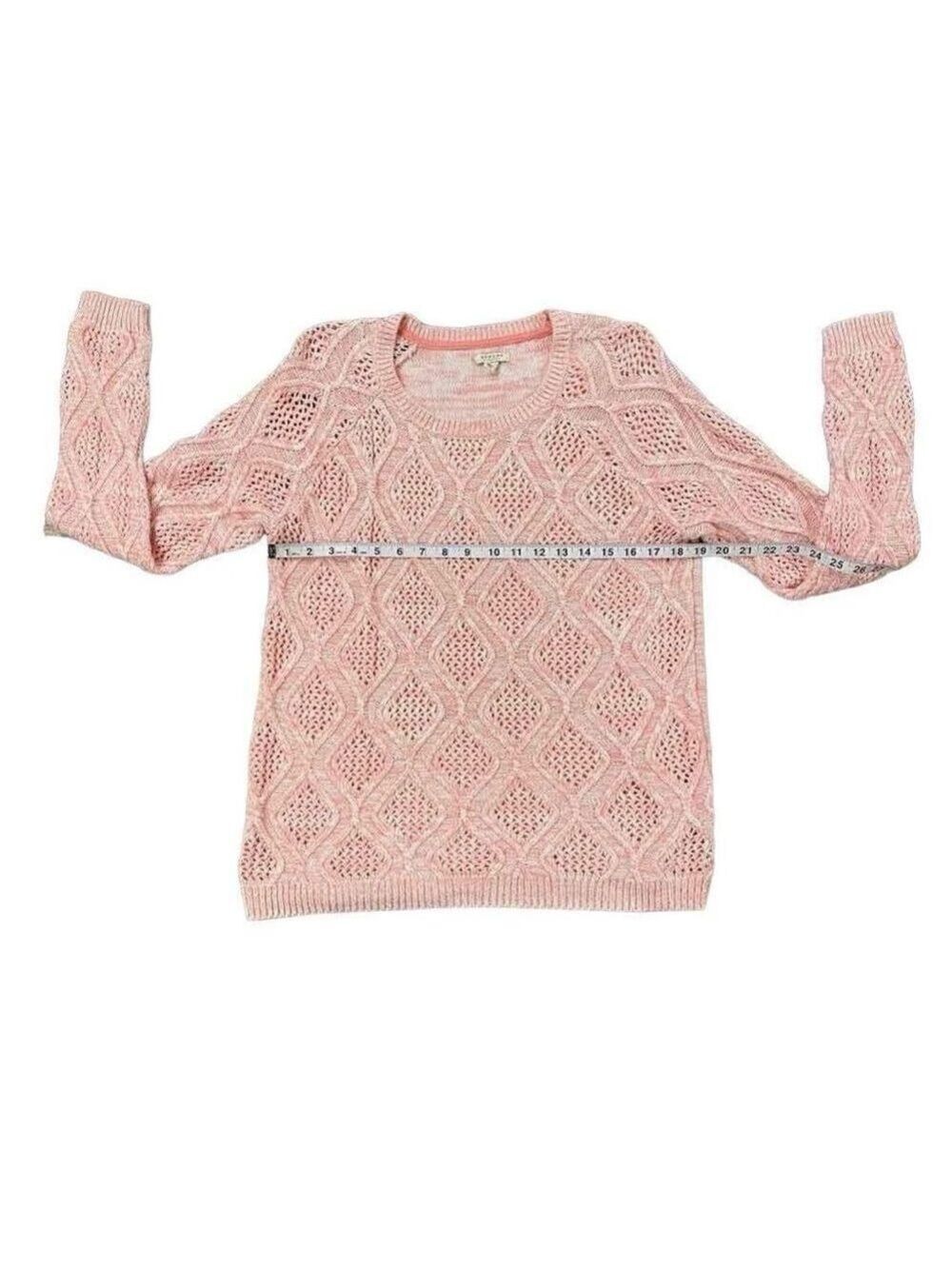 Sonoma Goods For Life Marled Cable Knit Diamond Pattern Sweater Pink Size Large - Picture 9 of 12